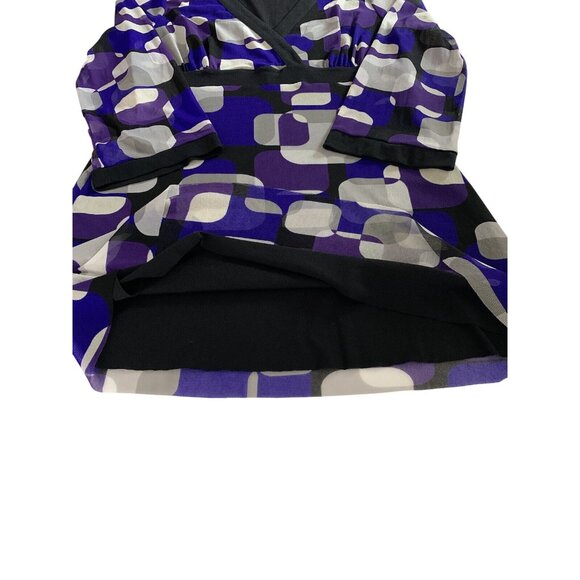 INC International Concepts Geometric Print V-Neck Tunic Mini Dress Size Large - Picture 6 of 7